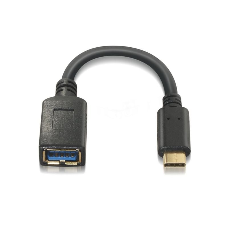 Cable USB 3.1 Tipo-C Aisens A107-0062/ USB Tipo-C Macho - USB Hembra/ 5Gbps/ 15cm/ Negro