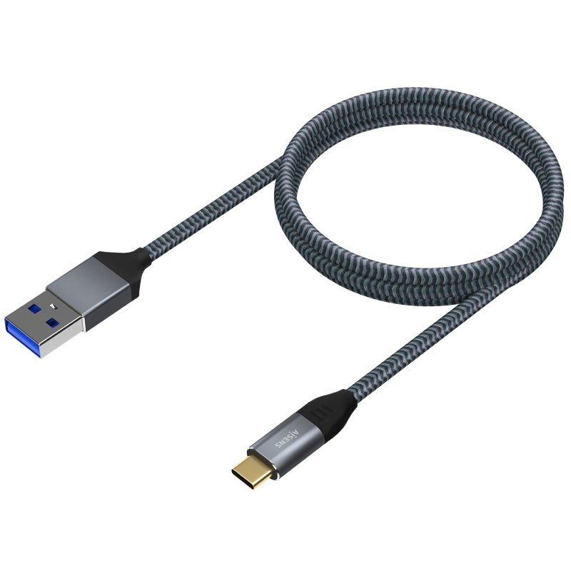 Cable USB 3.1 Tipo-C Aisens A107-0632/ USB Tipo-C Macho - USB Macho/ 10Gbps/ 1.5m/ Gris