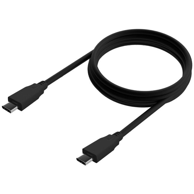 Cable USB 3.2 Tipo-C Aisens A107-0704 20GBPS 5A 100W/ USB Tipo-C Macho - USB Tipo-C Macho/ Hasta 100W/ 20Gbps/ 2m/ Negro