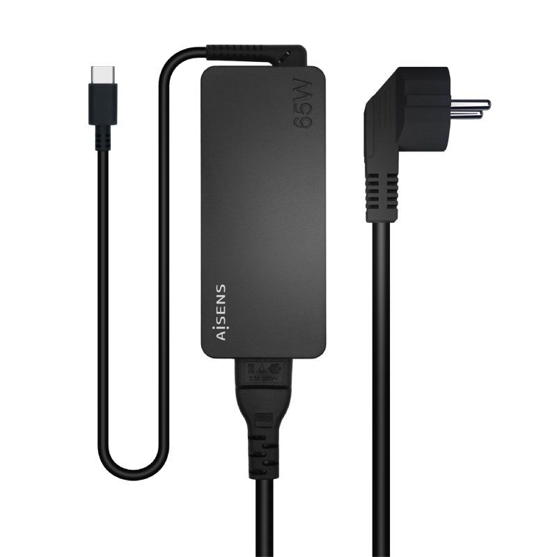 Aisens ASCH-1PD65D-BK Cargador de Portátil 1x USB Tipo-C 65W Negro