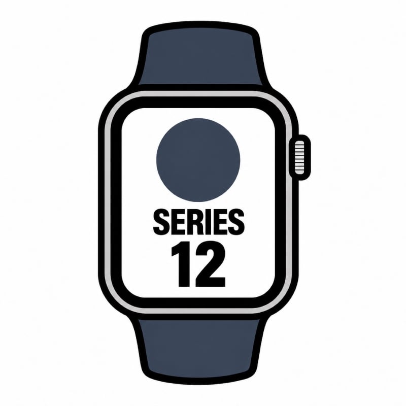 Apple Watch Series 12/ GPS/ 46mm/ Gris Espacial/ Correa Deportiva Azul Marino (S/M)