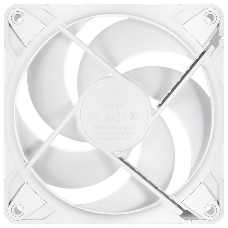 Ventilador Arctic P12 Pro Reverse A-RGB/ 12cm/ Blanco