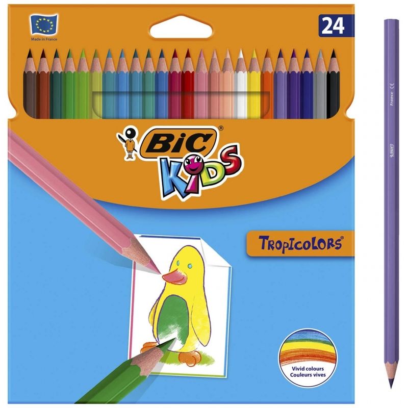Lápices de colores bic kids tropicolors 2 9375182/ 24 unidades