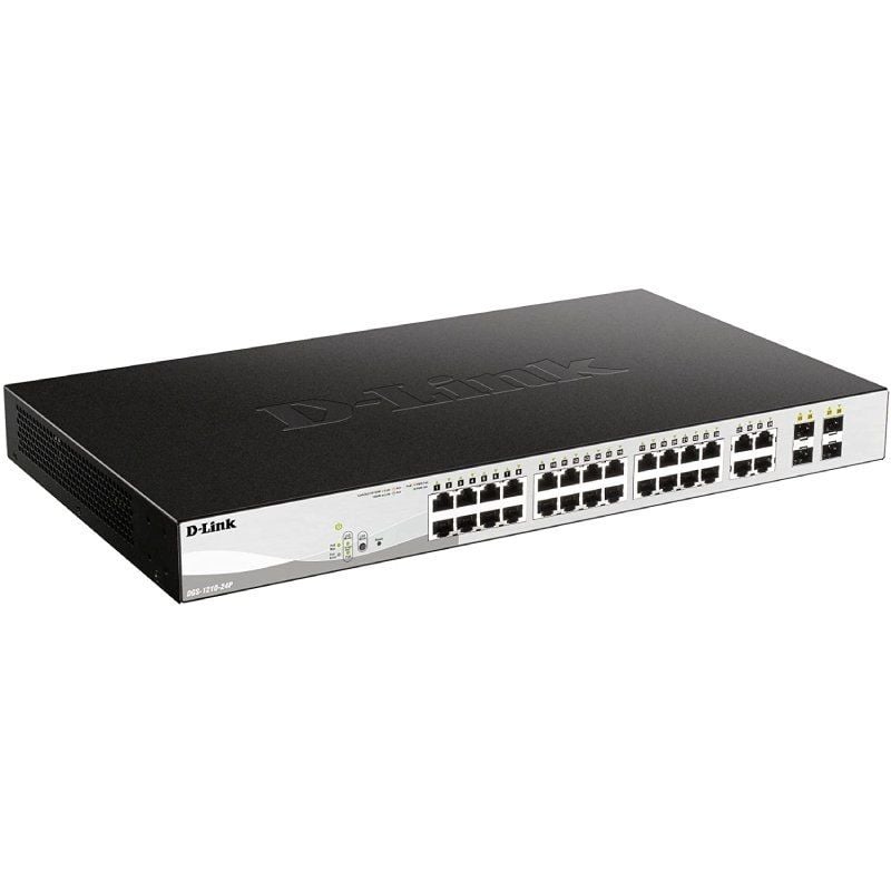 Switch Gestionable D-Link DGS-1210-24P 24 Puertos/ RJ-45 10/100/1000/ PoE/ SFP