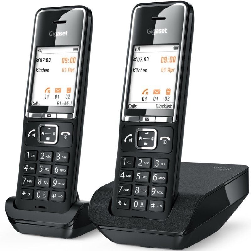 Teléfono Inalámbrico Gigaset Comfort 550/ Pack DUO/ Negro