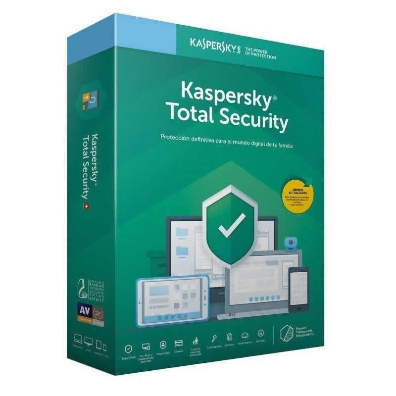 Antivirus kaspersky total security 2020/ 5 dispositivos/ 1 año