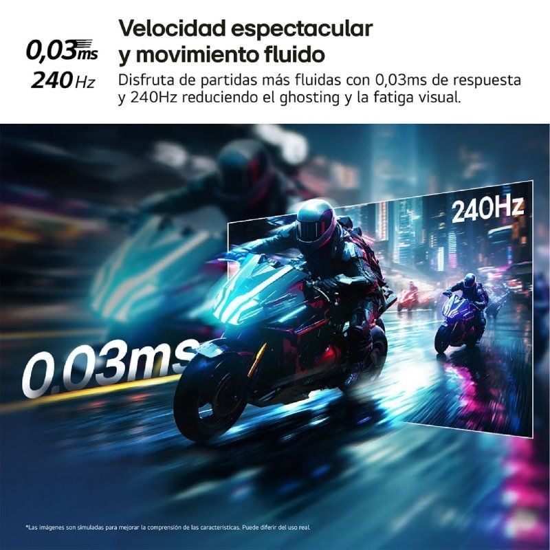 Monitor Gaming LG UltraGear 27GX704A-B 27"/ QHD/ 0.03ms/ 240Hz/ OLED/ Regulable en altura/ Negro