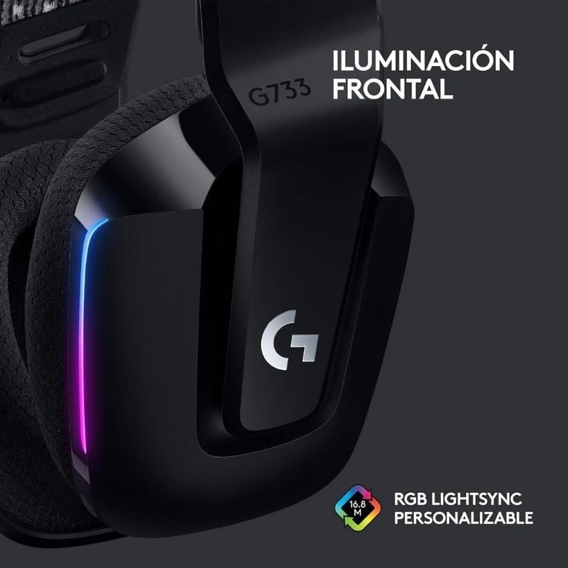 Auriculares Gaming Inalámbricos con Micrófono Logitech G733/ Negros