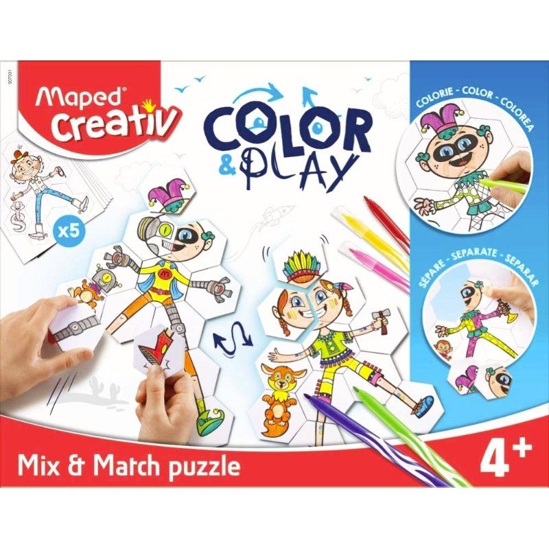 Rompecabezas maped color&play mix&match 907001/ 55 piezas + 5 personajes