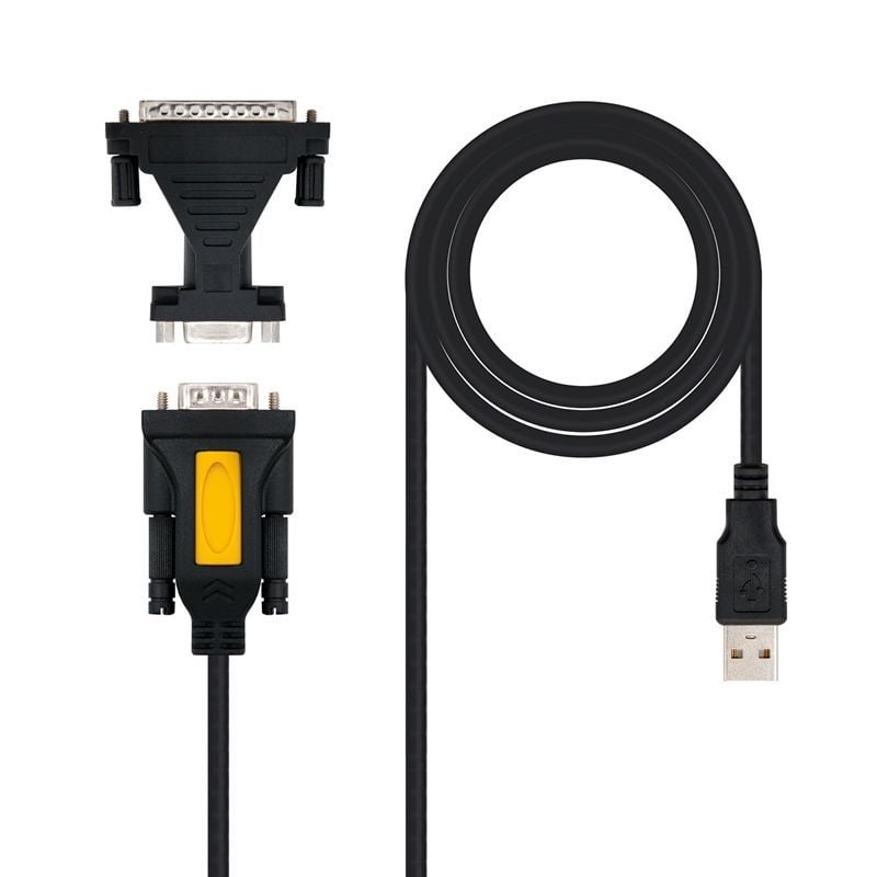 Cable Conversor impresora Nanocable 10.03.0002/ USB Macho – DB9 Macho/ DB25 Macho
