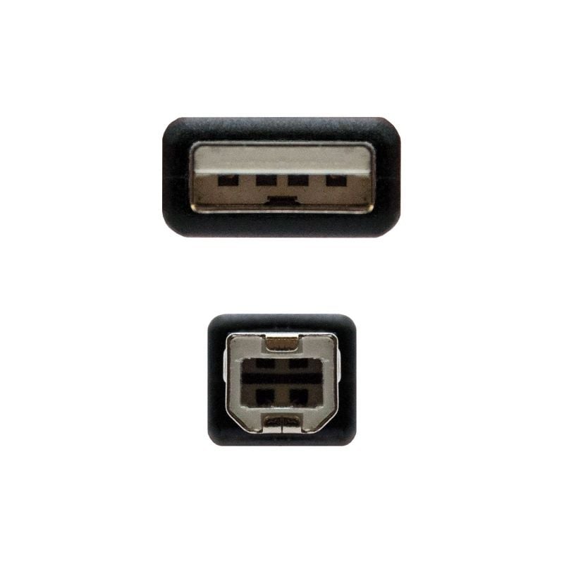 Cable USB 2.0 Impresora Nanocable 10.01.0104-BK/ USB Tipo-B Macho - USB Macho/ 3m/ Negro