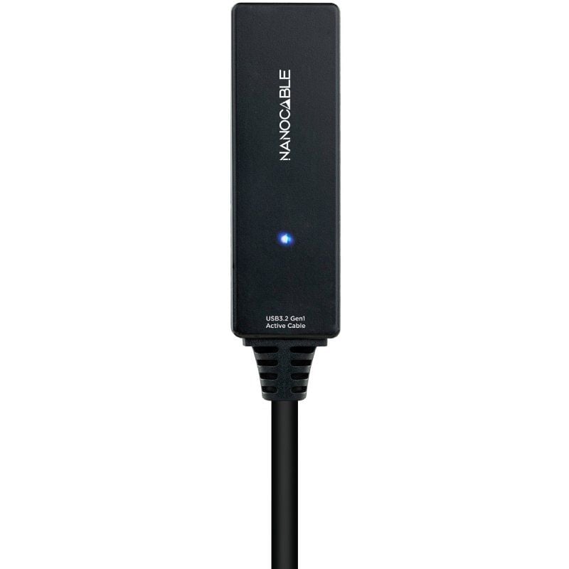 Cable Alargador USB Tipo-C 3.2 con Amplificador Nanocable 10.01.1311/ USB Tipo-C Macho - USB Tipo-C Hembra/ 5m/ Negro