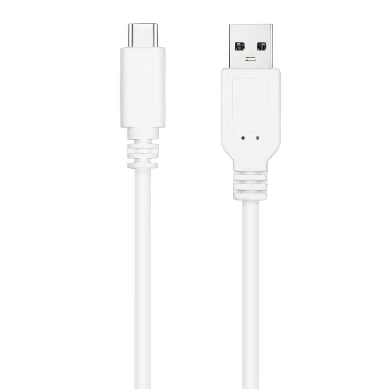 Cable USB 2.0 Nanocable 10.01.2101-W/ USB Tipo-C Macho - USB Macho/ 480Mbps/ 1m/ Blanco