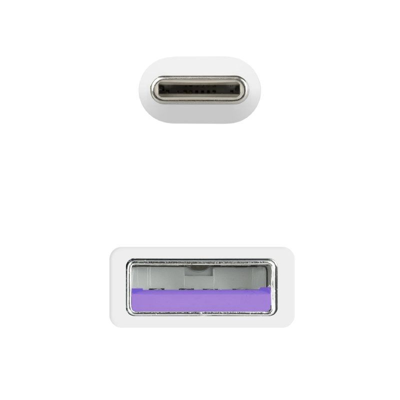 Cable USB 2.0 Nanocable 10.01.2101-W/ USB Tipo-C Macho - USB Macho/ 480Mbps/ 1m/ Blanco