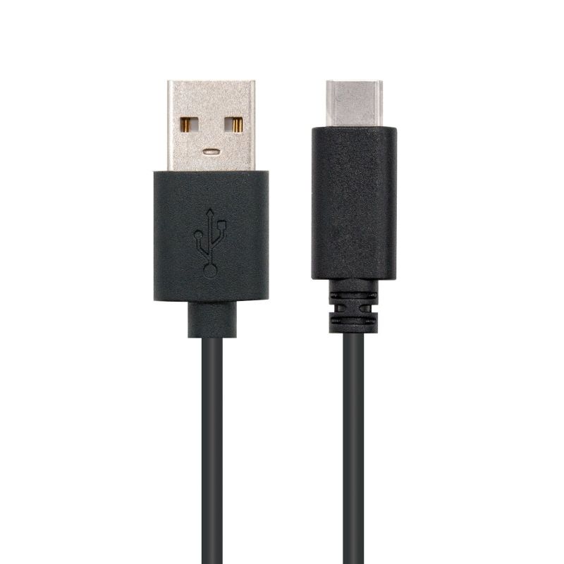Cable USB 2.0 Nanocable 10.01.2101/ USB Tipo-C Macho - USB Macho/ 480Mbps/ 1m/ Negro