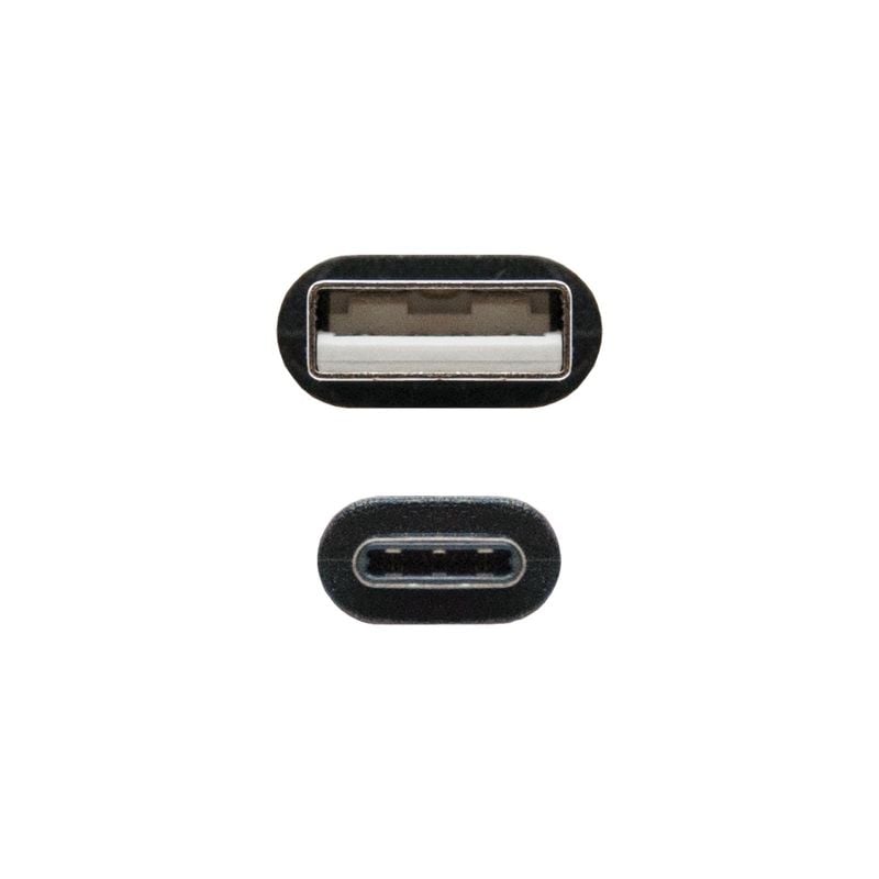 Cable USB 2.0 Nanocable 10.01.2102/ USB Tipo-C Macho - USB Macho/ 480Mbps/ 2m/ Negro