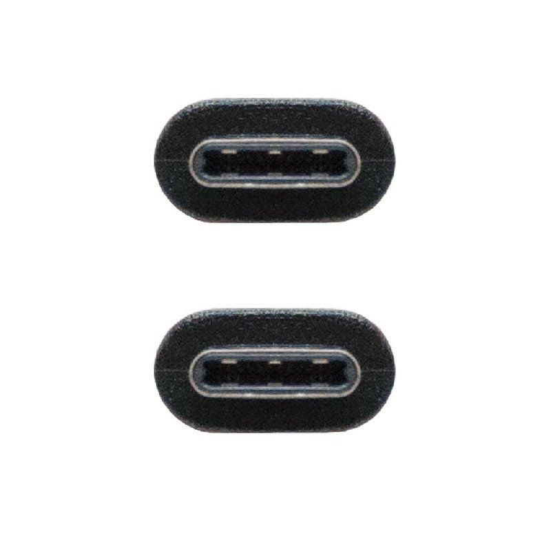 Cable USB 3.2 Tipo-C Nanocable 10.01.4101/ USB Tipo-C Macho - USB Tipo-C Macho/ hasta 100W/ 1m/ Negro