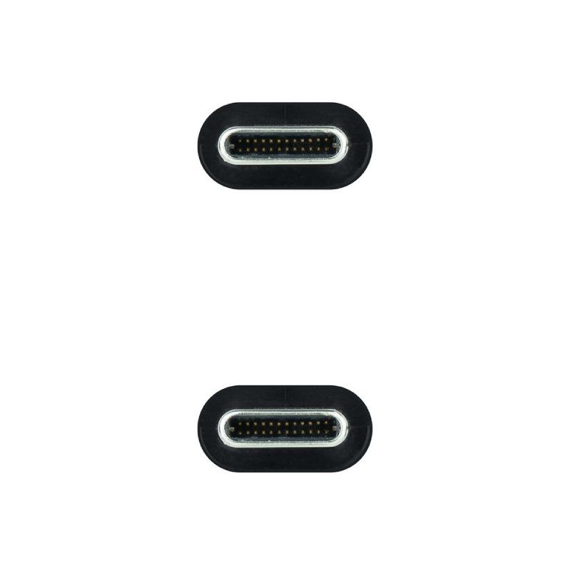 Cable USB 3.1 Tipo-C Nanocable 10.01.4102/ USB Tipo-C Macho - USB Tipo-C Macho/ Hasta 100W/ 10Gbps/ 2m/ Negro