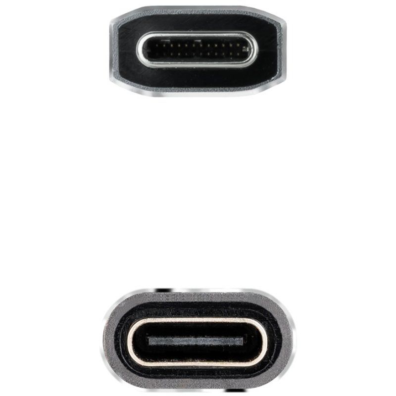 Cable Alargador USB Tipo-C 3.2 Nanocable 10.01.4501-L150-COMB/ USB Tipo-C Macho - USB Tipo-C Hembra/ 1.5m/ Negro