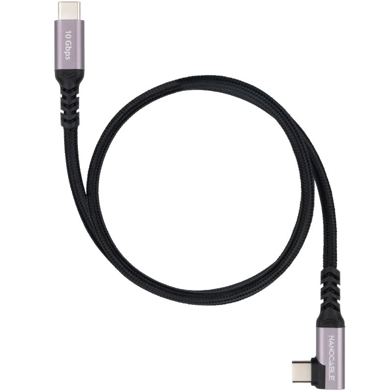 Cable USB 3.2 Tipo-C Acodado Nanocable 10.01.4701/ USB Tipo-C Macho – USB Tipo-C Macho/ Hasta 100W/ 10Gbps/ 1m/ Negro Cable USB 3.2 Tipo-C Acodado Nanocable 10.01.4701/ USB Tipo-C Macho – USB Tipo-C Macho/ Hasta 100W/ 10Gbps/ 1m/ Negro