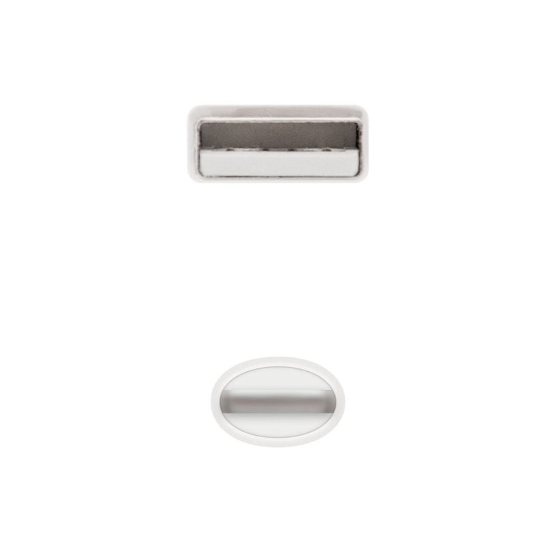 Cable USB 2.0 Lightning Nanocable 10.10.0402/ USB Macho - Lightning Macho/ 2m/ Blanco