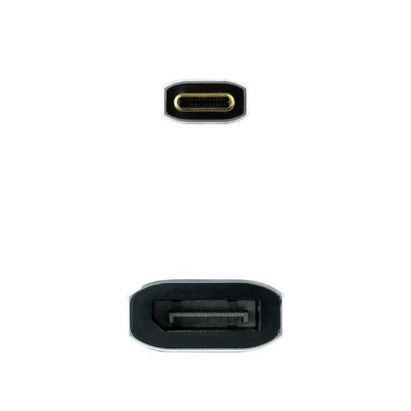 Conversor Nanocable 10.16.4104-G/ USB Tipo-C Macho - DisplayPort Hembra/ 15cm/ Gris