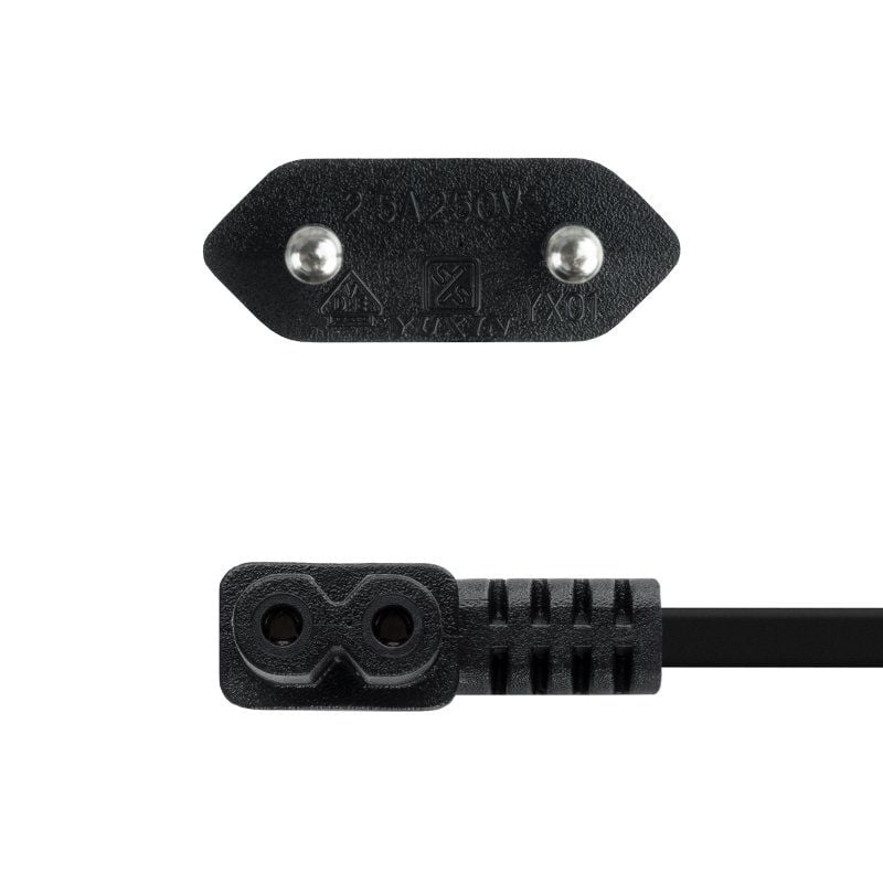 Cable Alimentación Acodado Nanocable 10.22.0503/ CEE7/16 Macho - C7 Hembra/ 3m/ Negro