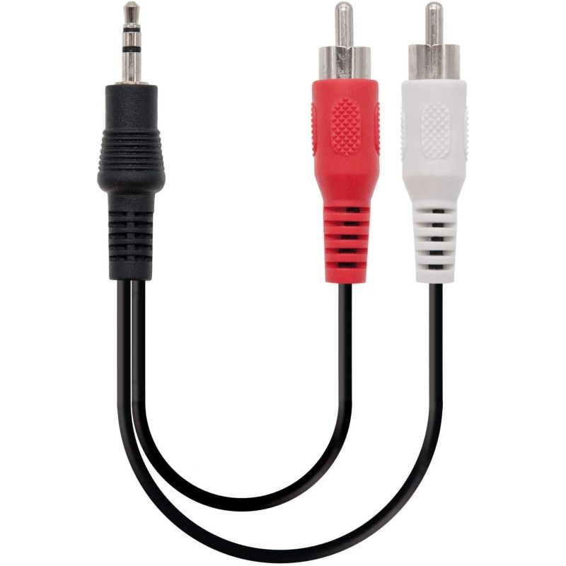 Cable Estéreo Nanocable 10.24.0310/ Jack 3.5 Macho - 2x RCA Macho/ 10m/ Negro