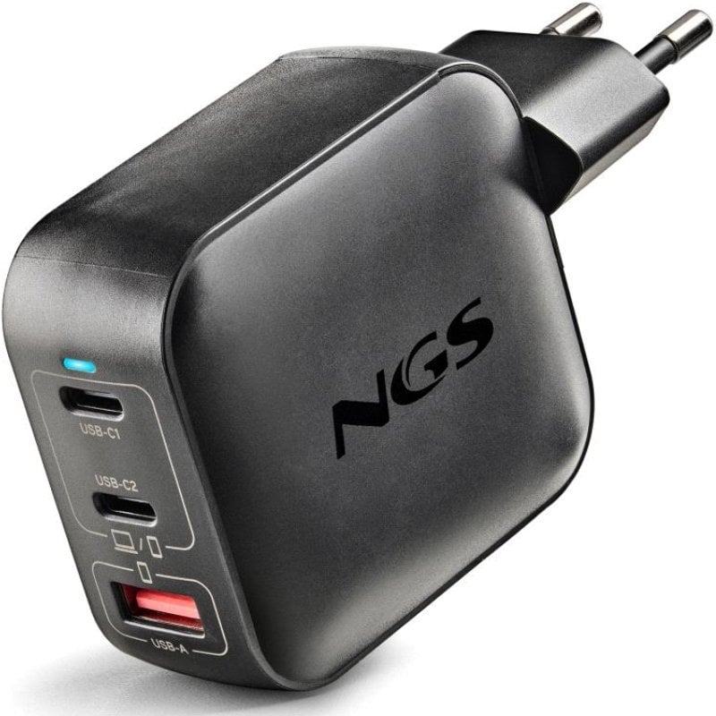 Cargador de Pared GaN NGS BUD100WTINY 100W/ 2xUSB Tipo-C/ 1xUSB/ 100W Cargador de Pared GaN NGS BUD100WTINY 100W/ 2xUSB Tipo-C/ 1xUSB/ 100W
