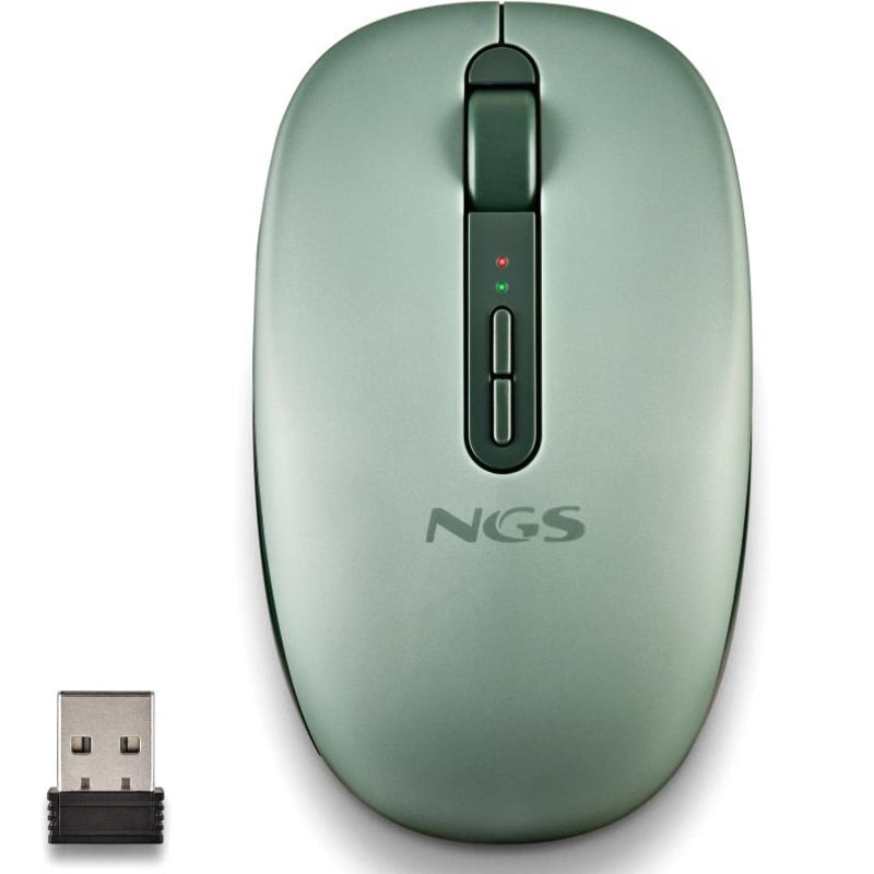 Ratón Ergonómico Inalámbrico NGS Fog Dual FOGDUALGREEN Silencioso/ Hasta 1600 DPI/ Verde
