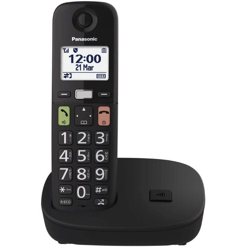 Teléfono Inalámbrico Panasonic KX-TGU112EXB/ Pack DUO/ Negro