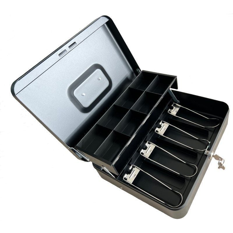 Cajón portamonedas metálico 41x41 negro micro-switch