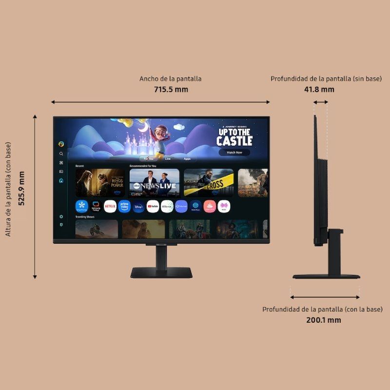 Smart Monitor Samsung M5 S32FM500EU 32"/ Full HD/ Smart TV/ Multimedia/ Negro