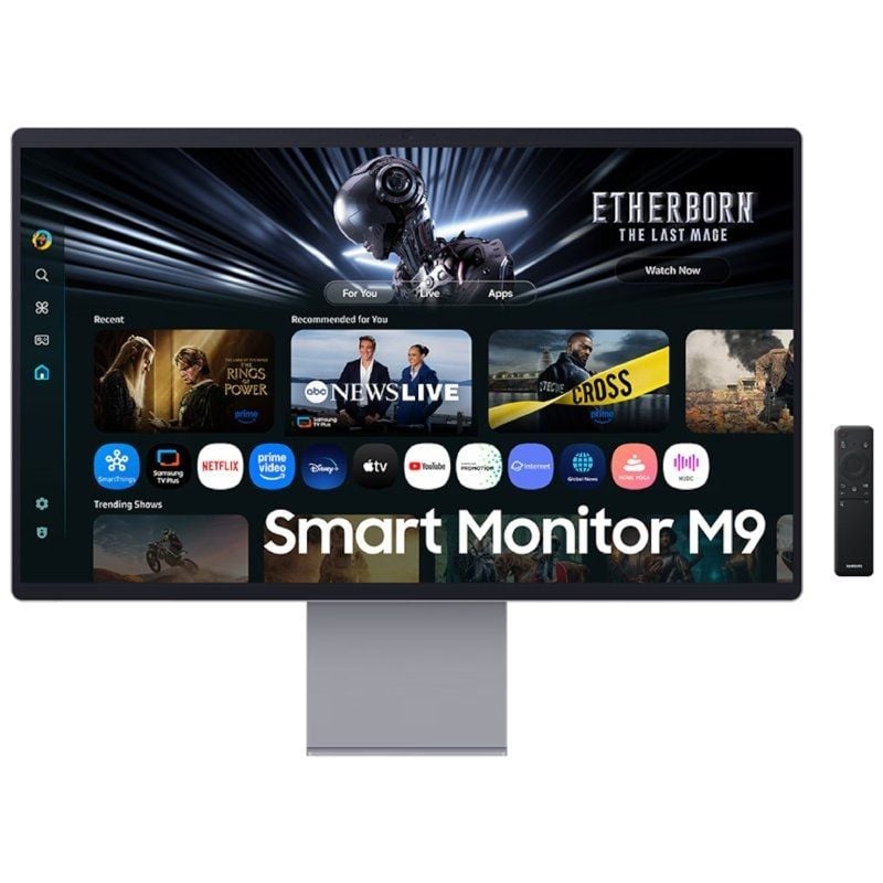 Smart Monitor Gaming Samsung M9 M90SF S32FM900SU 32'/ 4K/ 0.03ms/ 165Hz/ QD-OLED/ Multimedia/ Regulable en altura/ Smart TV/ Plata