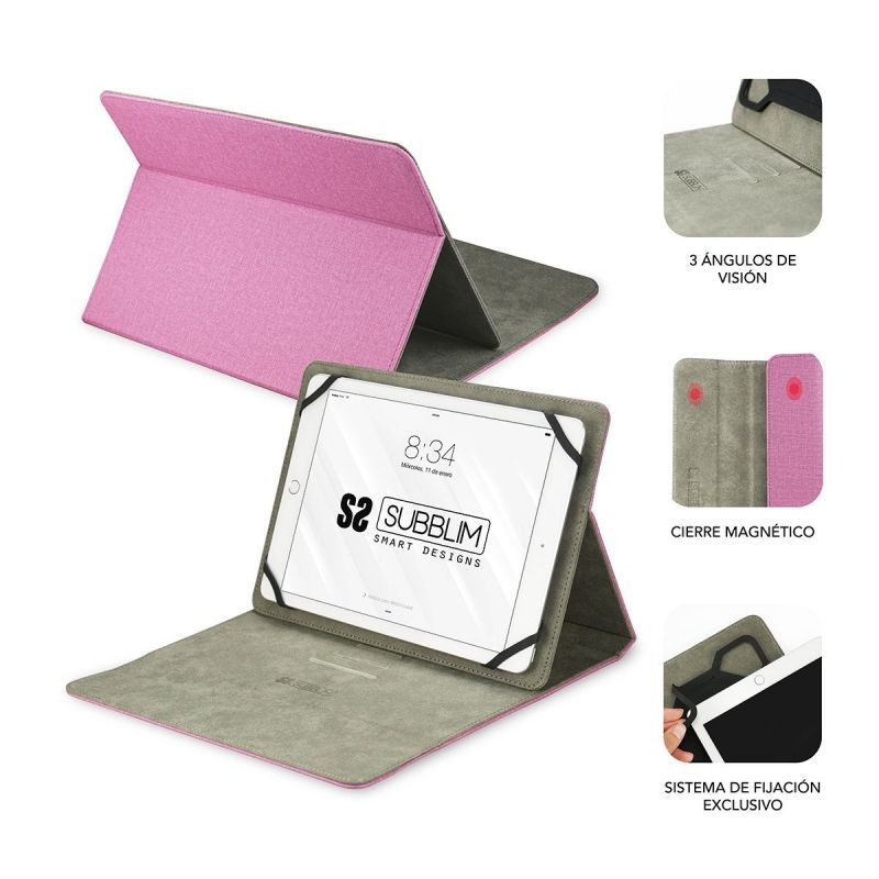 Funda Subblim Clever Stand para Tablets de 9.6"-11"/ Rosa