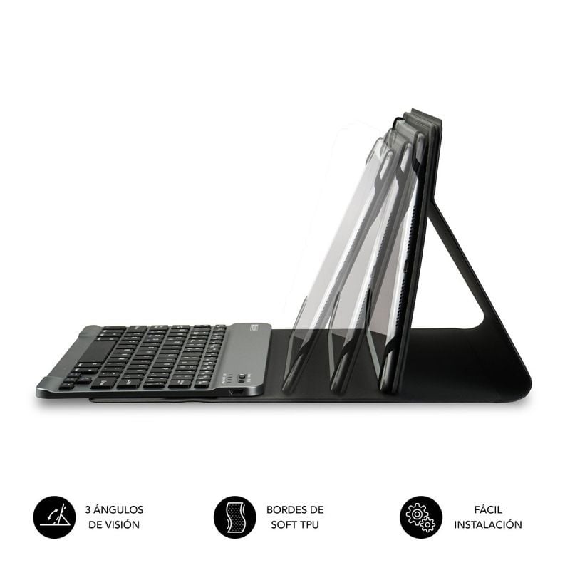 Funda con Teclado Subblim Keytab Pro Bluetooth para Tablets de 9.6"-10.8"/ Gris