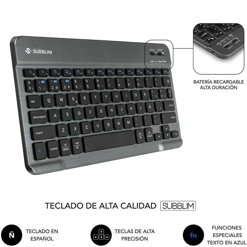 Funda con Teclado Subblim Shock Case Lenovo Tab 10.1" 2025/ Negra