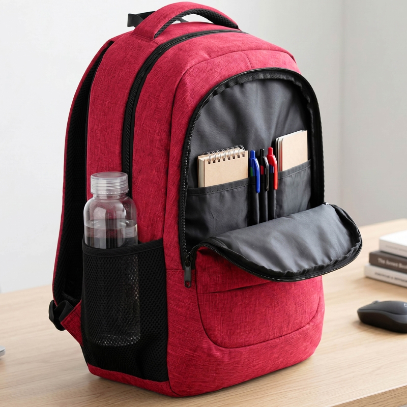Mochila Subblim City Plus 26L Backpack para Portátiles hasta 15.6"/ Puerto USB/ Repelente al agua/ Reflectante/ Cinta para Trolley/ Roja