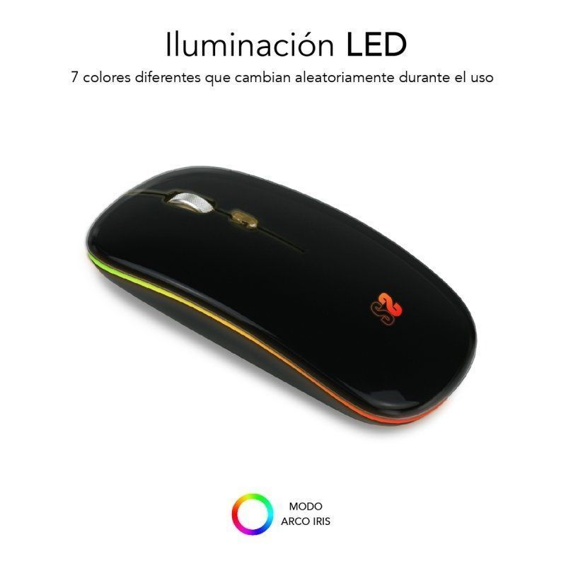 Ratón Inalámbrico Subblim LED Dual Flat/ Batería recargable/ Hasta 1600 DPI