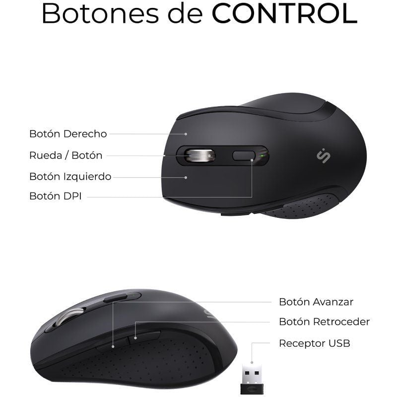 Teclado y Ratón Inalámbrico Subblim Combo Dual Office Prowave/ Negro