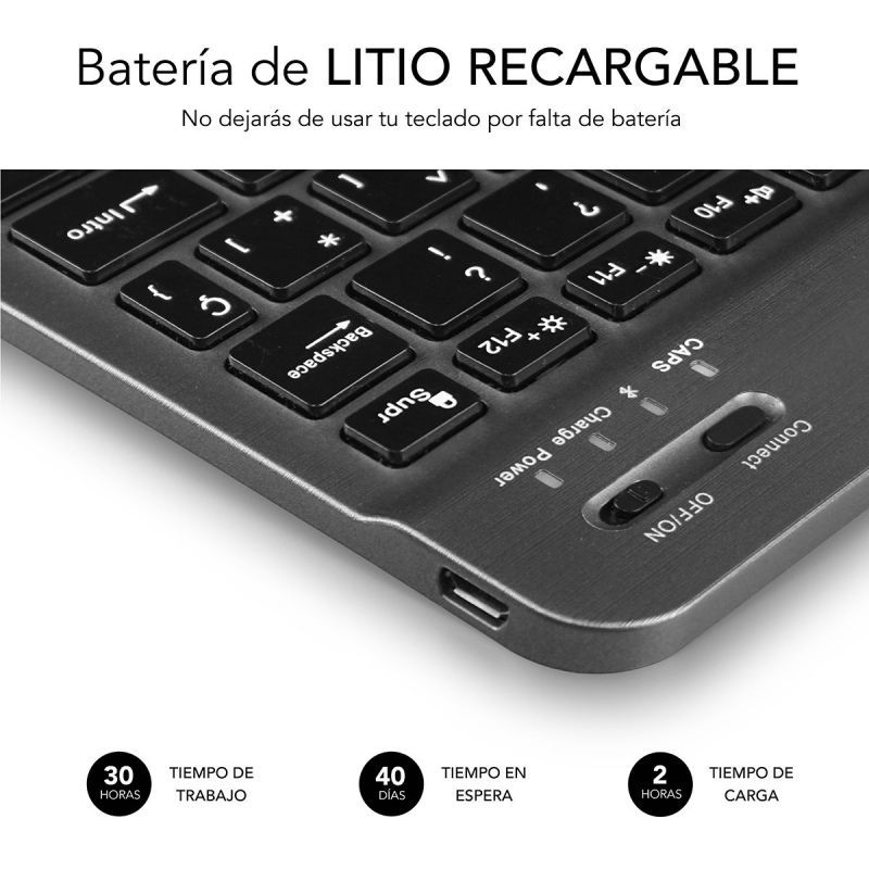Teclado Compacto Inalámbrico Subblim Smart/ Gris