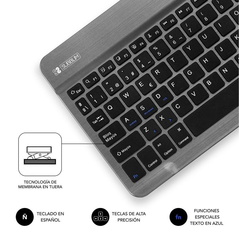 Teclado Compacto Inalámbrico Subblim Smart/ Gris