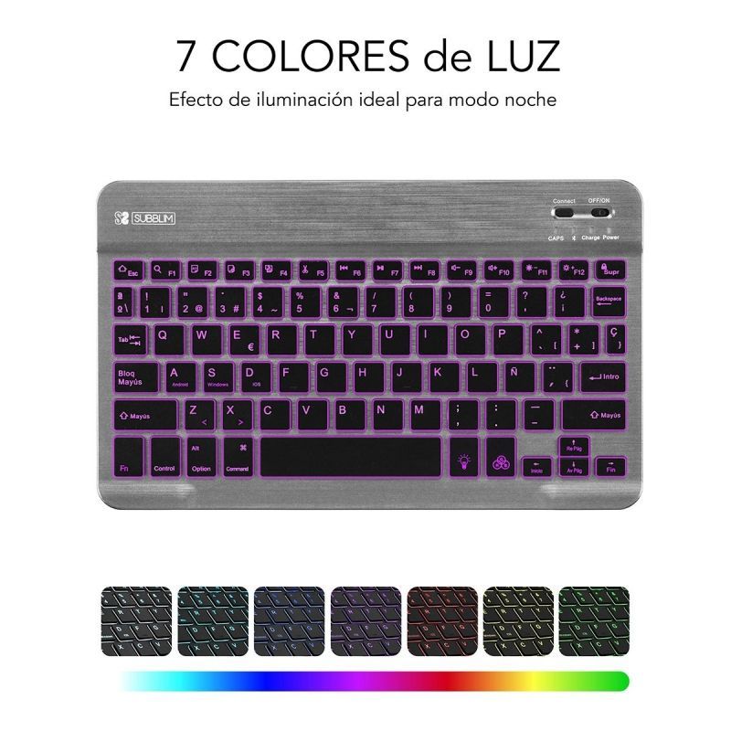 Teclado Compacto Inalámbrico Subblim Smart Backlit/ Gris
