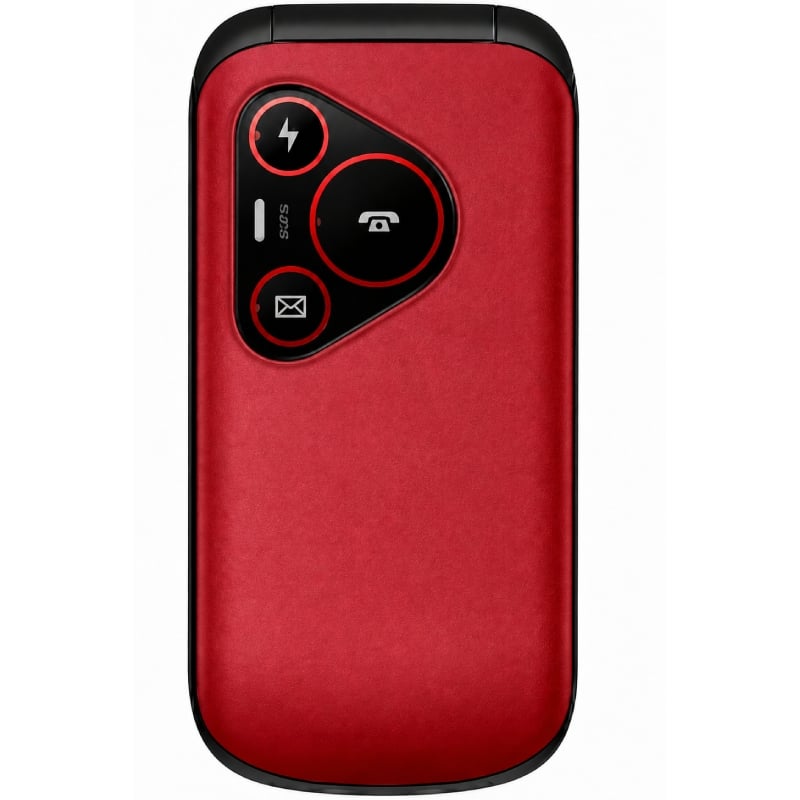 Teléfono Móvil Sunstech CELT24 para Personas Mayores/ Rojo