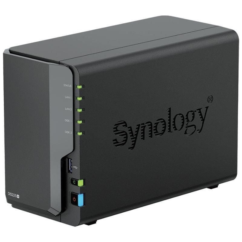 NAS Synology Diskstation DS225+/ 2 Bahías 3.5"- 2.5"/ 2GB DDR4/ Formato Torre