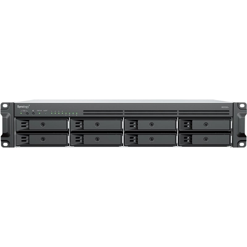 NAS Synology RackStation RS1226+/ 8 Bahía 3.5″- 2.5″/ 4GB DDR4/ Formato Rack