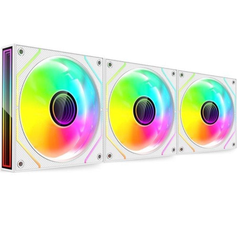 Pack 3 Ventiladores Mars Gaming MF-3DPROKIT/ 12cm + HUB + Mando a Distancia/ ARGB/ Blanco