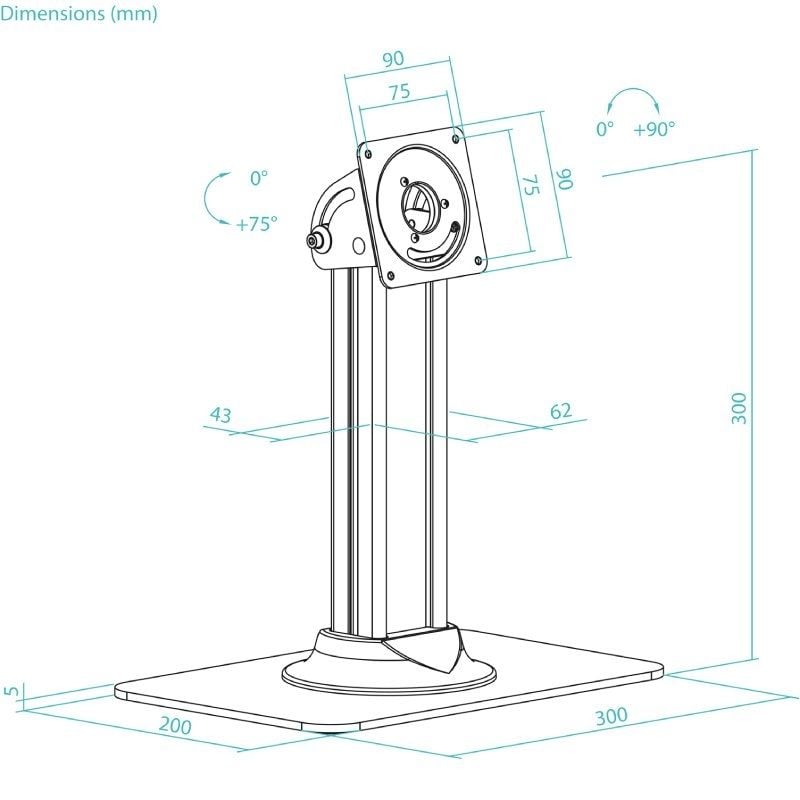 Soporte de Mesa para Marco Antirrobo de Tablet TooQ TQATC2601-B/ Negro