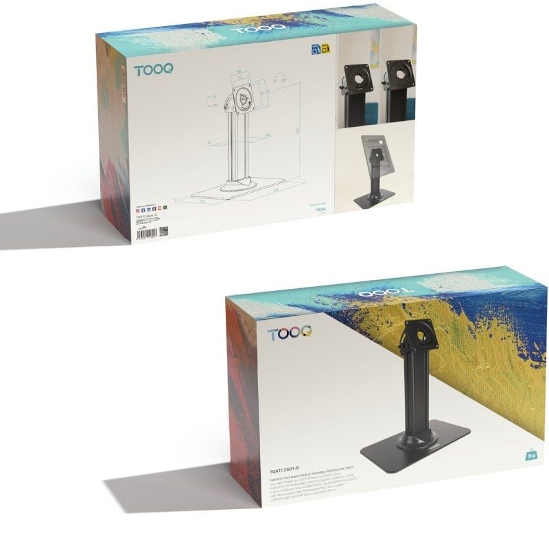 Soporte de Mesa para Marco Antirrobo de Tablet TooQ TQATC2601-B/ Negro