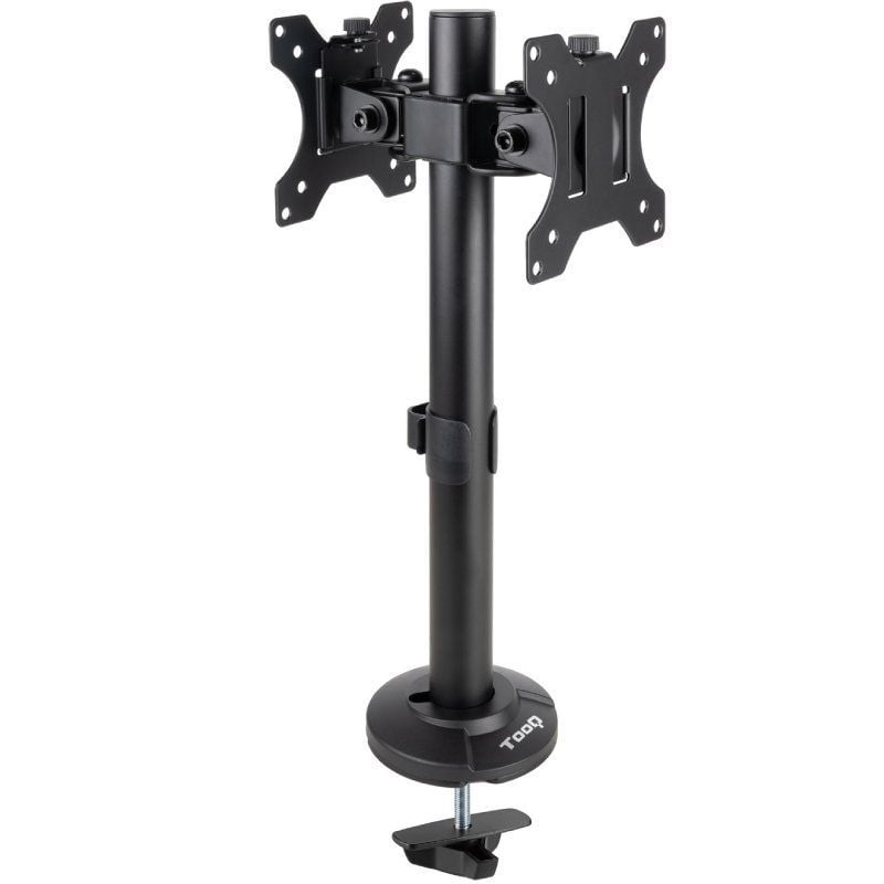 Soporte de Mesa para 2 Monitores TooQ DB1132TN-B/ Giratorio/ Inclinable/ hasta 8kg